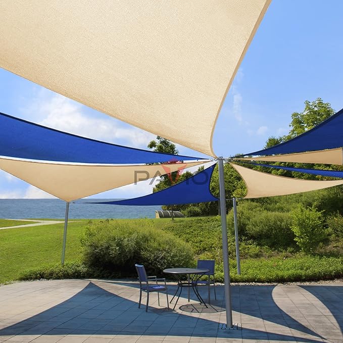 Patio Paradise 9' x 9' x 9' Sun Shade Sail Triangle Canopy Shade Cloth Fabric - Image 5
