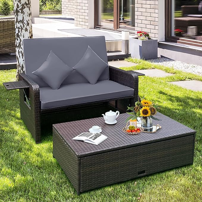 Tangkula Patio Rattan Daybed - Image 3
