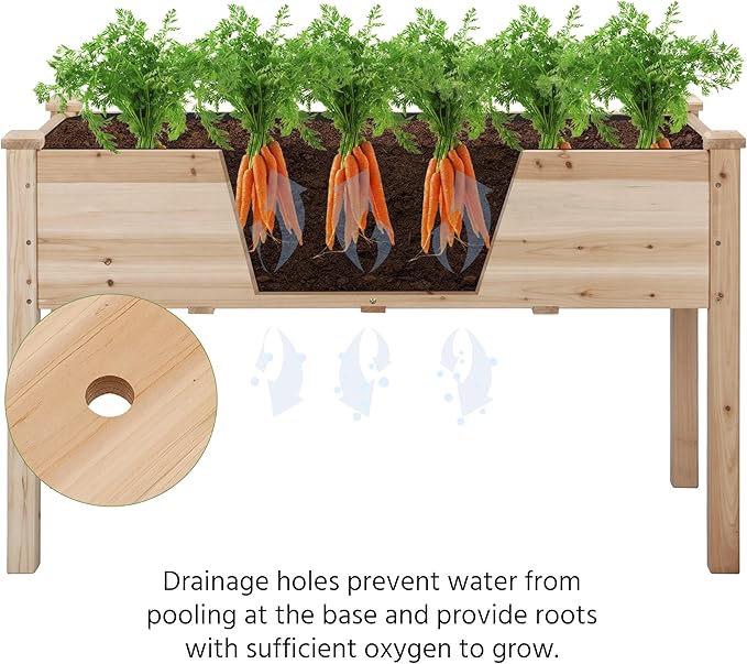 Yaheetech 1pc Raised Garden Bed 48x24x30in Elevated Wooden Horticulture Planter - Image 6