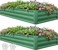 YITAHOME 6x3x1ft 2pcs Large Raised Garden Bed Kit, Galvanized Metal Planter Box by YITAHOME