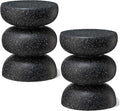Glitzhome Outdoor Side Table Set of 2, Heavy Duty Indoor Outdoor Round Planter by Glitzhome