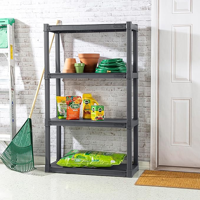 Sterilite 4 Shelf Unit, Heavy-Duty Shelving Storage and Utility Rack - Image 5