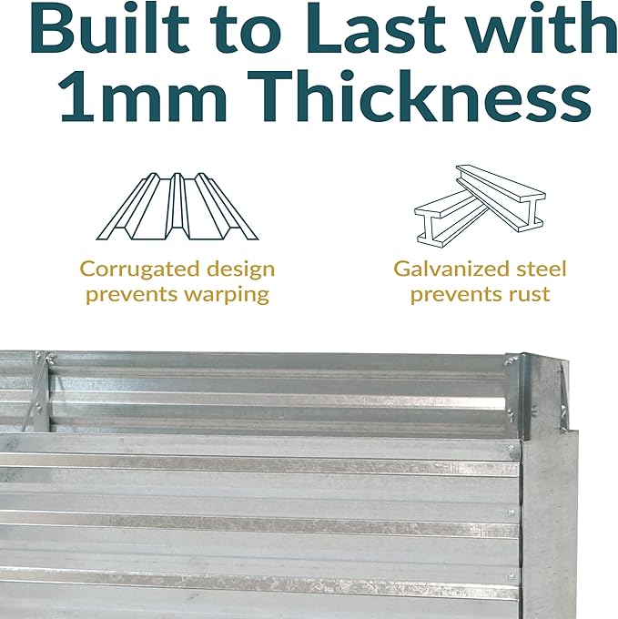 Sunnydaze 11.75" H Raised Metal Garden Bed - Image 2