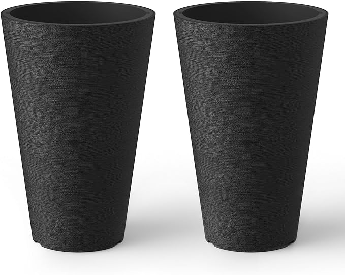 Kante Tall Round Planter Set of 2, 13 Inch Tall Decorative Planter Pots by Kante