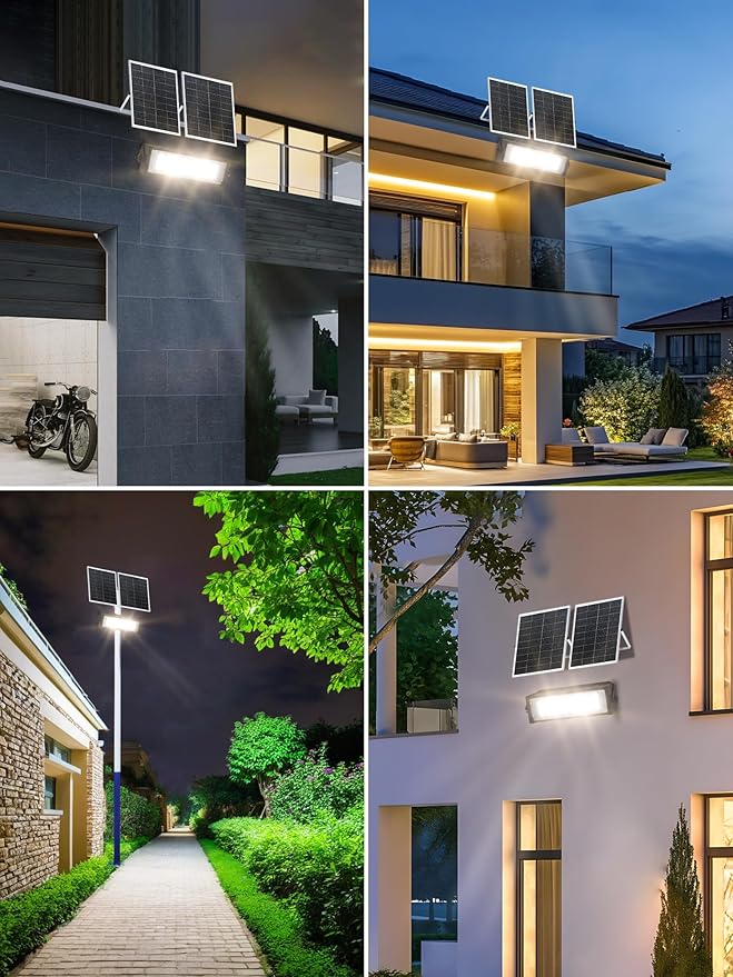 WERISE Solar Flood Lights Outdoor Waterproof IP66, 3600 Lumen 6500K LED - Image 7