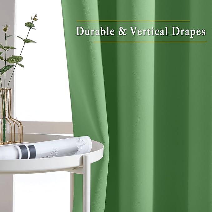 NICETOWN Froest Green Blackout Curtains 84 inch Length, Grommet Top Room - Image 6