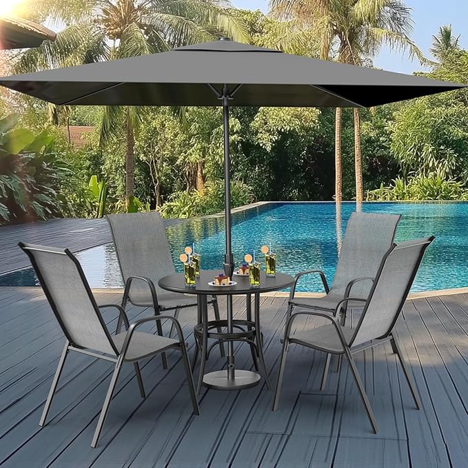 VINGLI Patio Chairs Set of 2 – Stackable Outdoor Dining Chairs - Image 2