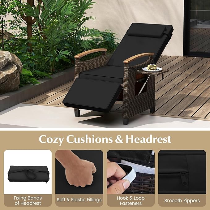 RELAX4LIFE Rattan Outdoor Recliner Chair - Image 6