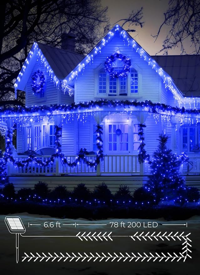 2-Pack 400LED 170FT Total Solar Outdoor Lights IP65 Waterproof Solar Powered - Image 4