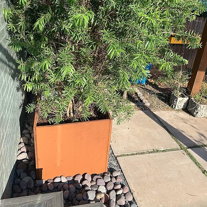Corten Steel Planter Metal Square Planter 28 Inch Corten Planter Box Tall Cube - Image 3