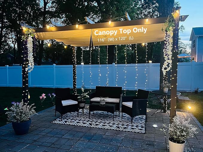 Pergola Shade Cover Replacement Canopy Top Compatible - Image 4