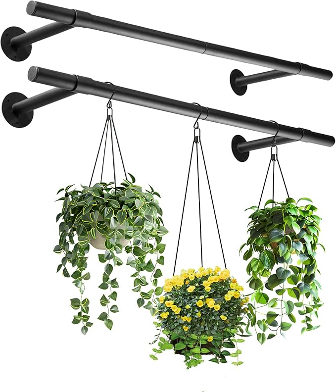 2 pcs Hanging Planters Rod – Plant Hanger Indoor by Unknown