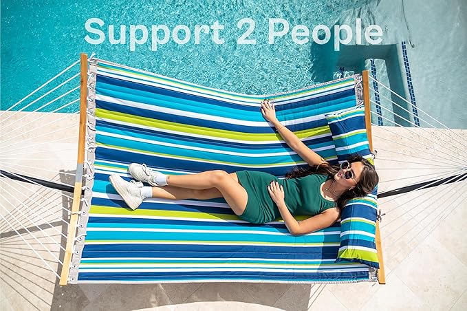 SUPERJARE Hammock with Stand, 2 Person Heavy Duty Hammock with Padded Cotton - Image 3