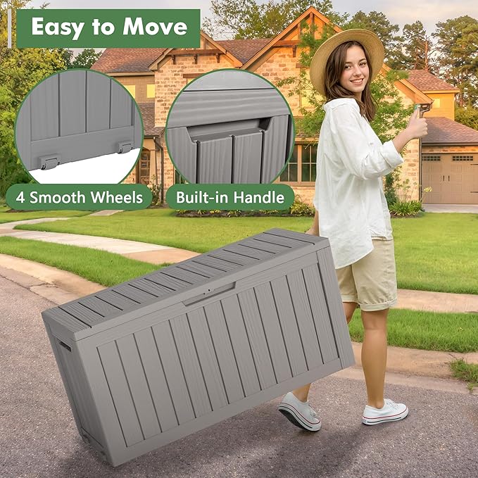 Outdoor Storage Box, Resin Deck Boxes Indoor and outdoor, Waterproof Storage - Image 5