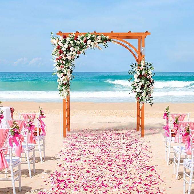 VINGLI 85in Wooden Arbor, Wedding Arch - Image 8