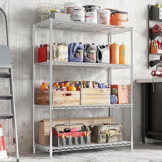 Xcity Storage Shelves, 4 Tier Heavy Duty Metal Shelving Unit - Image 2