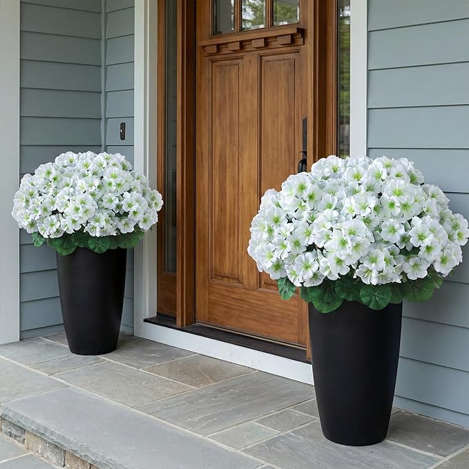 2 Pack Artificial Geranium Flowers Topitary Trees - Image 2