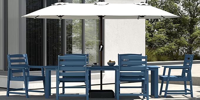 5-Piece Navy Blue Outdoor Dining Set - Image 7