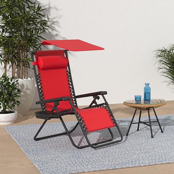Best Choice Products Folding Zero Gravity Outdoor Recliner Patio Lounge Chair - Image 2