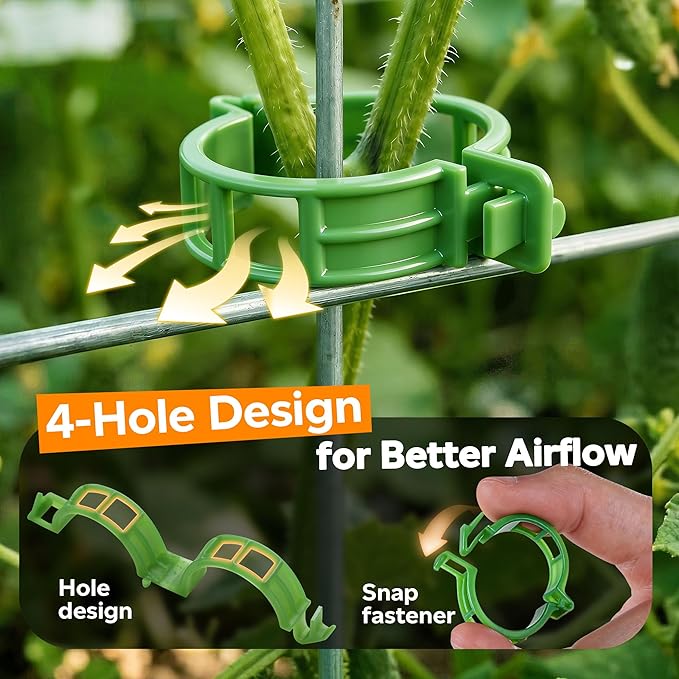 100pcs Tomato Clips for Climbing plants, Plastic Trellis Plant Support Clips - Image 4