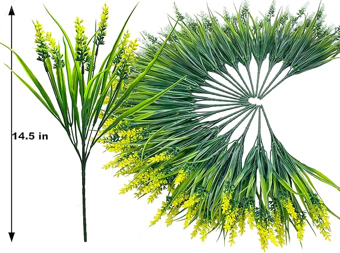 Artificial Plants Outdoor, Lavender Artificial Flowers Plastic Fake Faux - Image 3