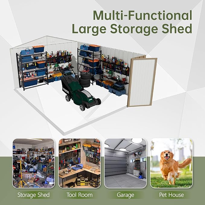 Devoko 10x14 FT Outdoor Storage Shed, Large Metal Storage Sheds - Image 6