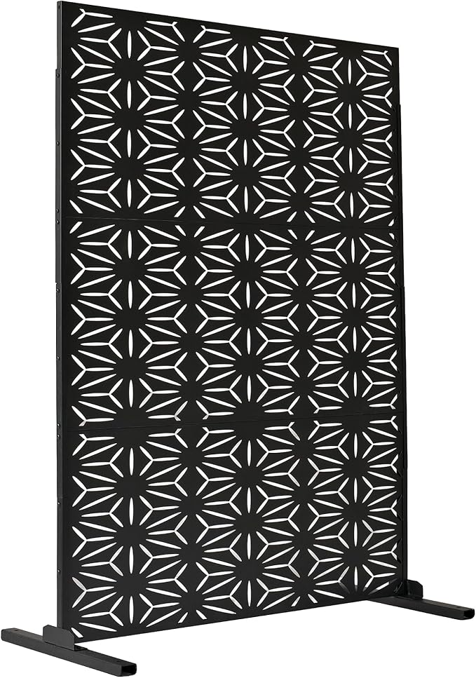 Oakland Living 6 ft. X 4 ft. Black Freestanding Metal Privacy Screen Room by Oakland+Living