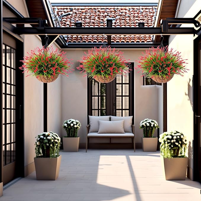 Artificial Faux Plants Flowers for Outdoor Decorations, Fake Monkey Grass for - Image 5