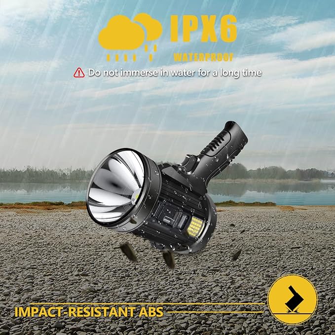 Spotlight 1000000 Lumens, 6 Modes Led Rechargeable Spotlight Flashlight As Seen - Image 7