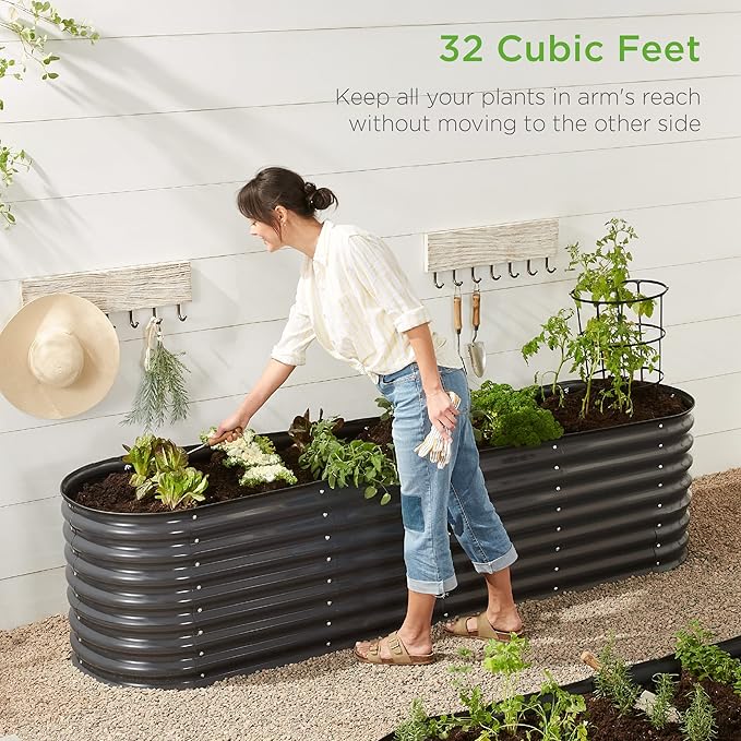 Best Choice Products 8x2x2ft Metal Raised Garden Bed, Oval Outdoor Deep Root - Image 4