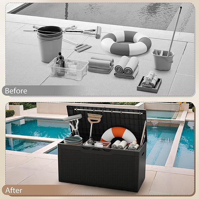 Devoko 100 Gallon Deck Box, Waterproof Outdoor Storage Box - Image 7