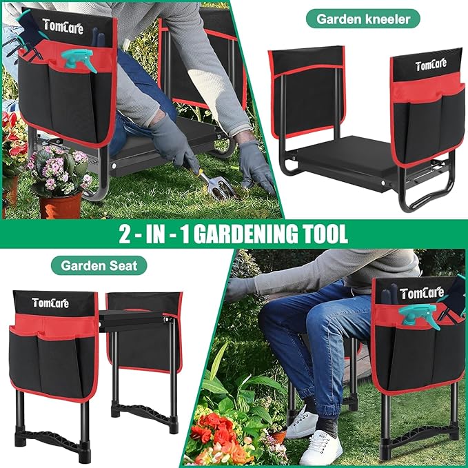 TomCare Garden Kneeler and Seat 10.64” Wider Larger Soft Kneeling Pad Garden - Image 6