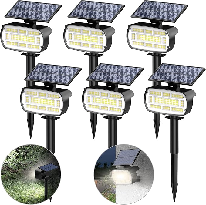 Fabrito Large Solar Spot Lights Outdoor 6 Pack, 1000 Lumens High Brightness by Fabrito