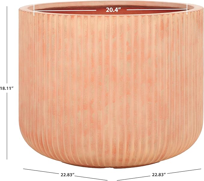 SAFAVIEH Outdoor Collection Lucca Terracotta Cement Ficonstone Planter Pot - Image 3