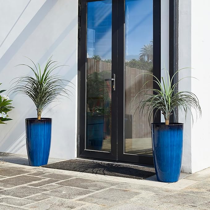 Glitzhome 23.5" H Oversized Tall Round Tapered Planter, Plastic Flower Pots - Image 5
