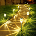 Solar Lights Outdoor 10 Pack Solar Pathway Lights Outdoor LED Waterproof by Gorrzai