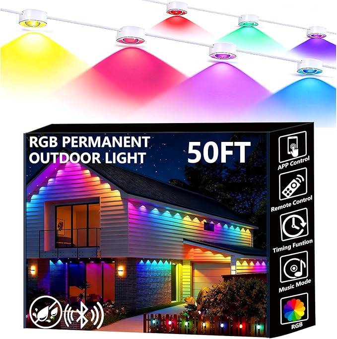Permanent Outdoor Lights, 50ft Smart Eave Lights by Unknown