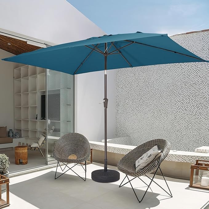 JEAREY 6.5x10 ft Rectangular Patio Umbrellas Rectangle Outdoor Umbrella - Image 8