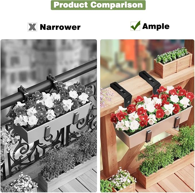 Window Box Brackets for Railing Adjustable Planter Box Brackets Flower Box - Image 5