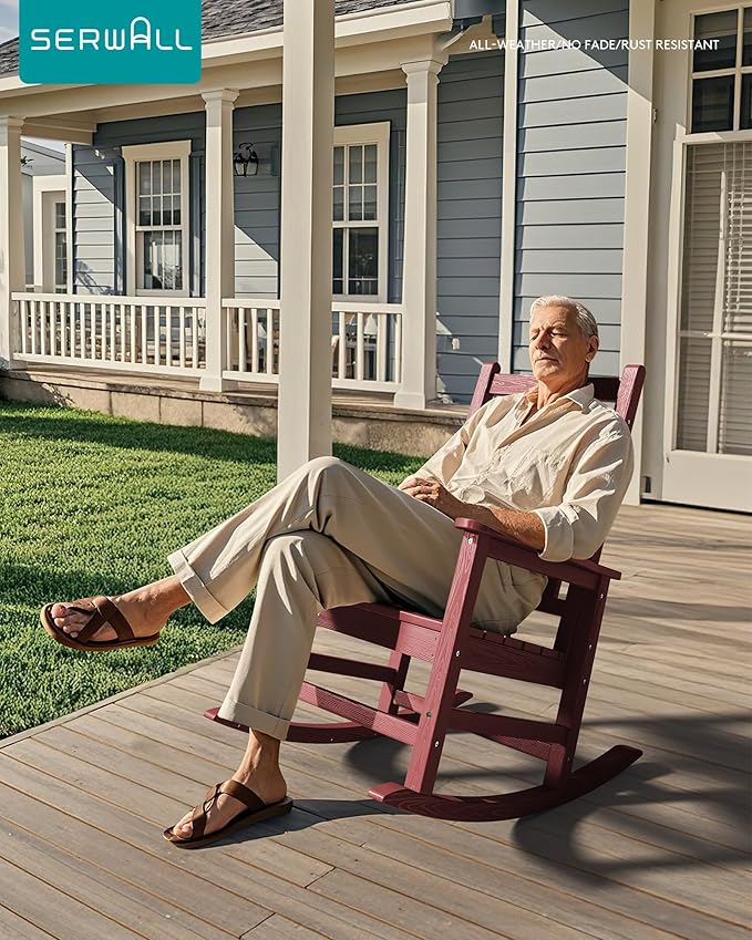 SEWALL HDPE Rocking Chair, Oversized Outdoor Rocking Chair - Image 2