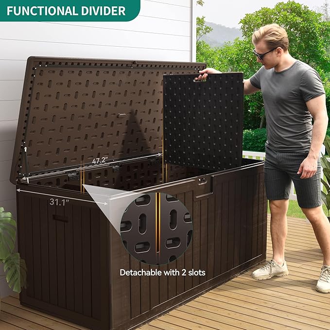 YITAHOME XXL 230 Gallon Large Deck Box, Outdoor Storage - Image 3
