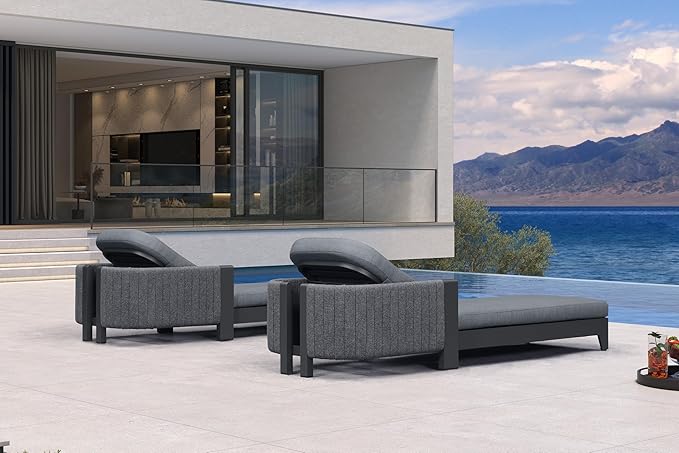 PURPLE LEAF Outdoor Daybed Sun Chaise Lounge Chairs - Image 9