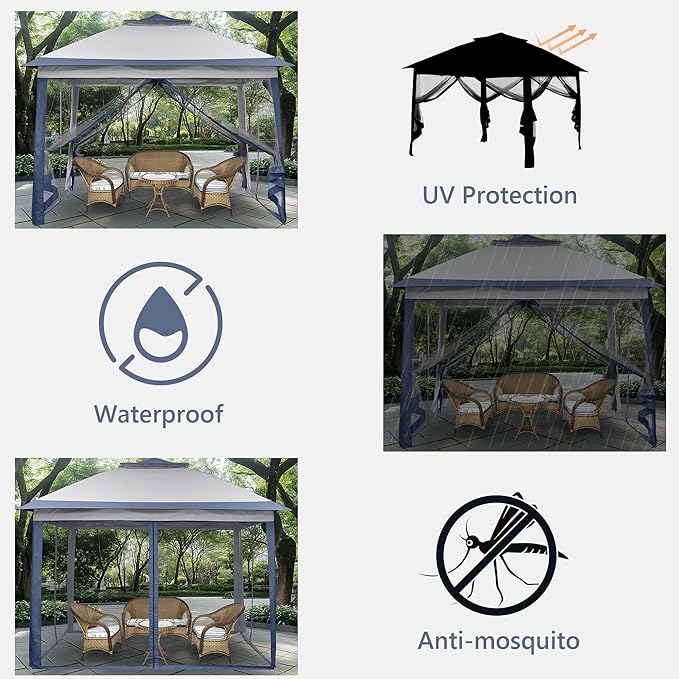GDY 11x11 Pop Up Canopy Tent, Outdoor Canopy - Image 4