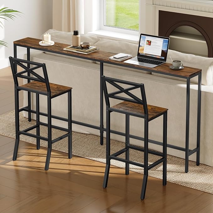 Bar Stools, Kitchen Breakfast Bar Chairs, Easy Assembly, - Image 8