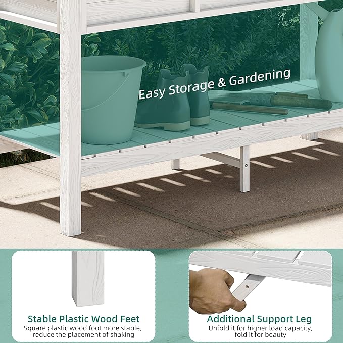 YITAHOME 48x18x30in Raised Garden Bed HDPE, Weather-Resistant Poly Lumber - Image 8