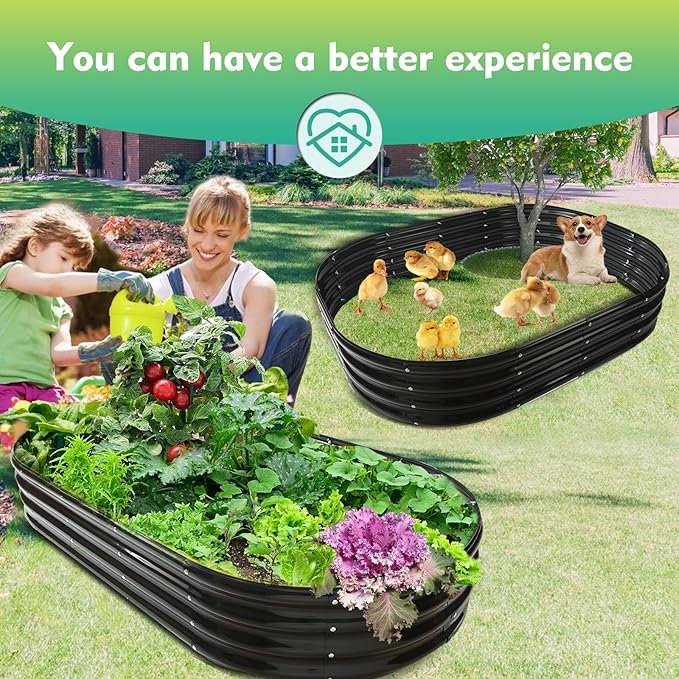 6X3X1 FT Oval Galvanized Metal Garden Raised Bed/Plant Box - Image 3