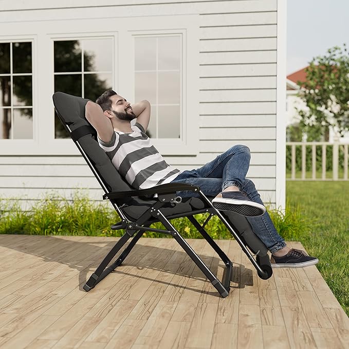 UDPATIO Oversized Zero Gravity Chair, 33In XXL Patio Reclining Chair - Image 2