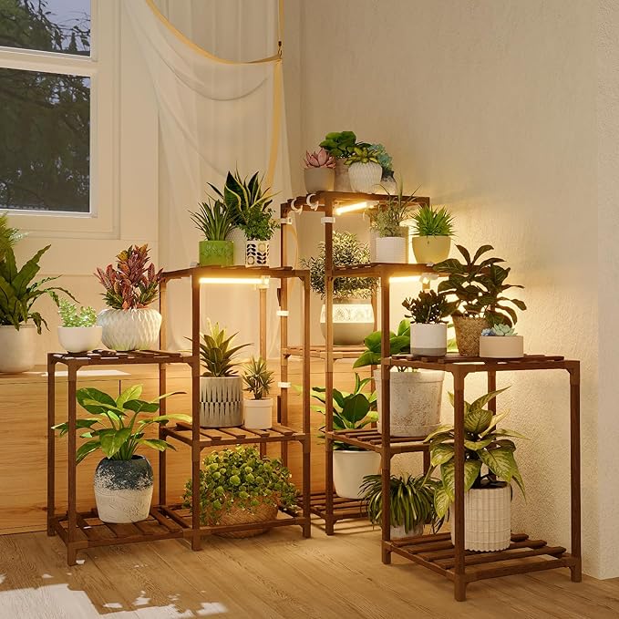 Bamworld Plant Stand with Grow Lights by Bamworld