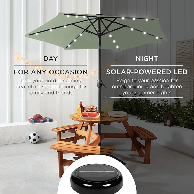 Best Choice Products 7.5ft Outdoor Solar Market Table Patio Umbrella - Image 3