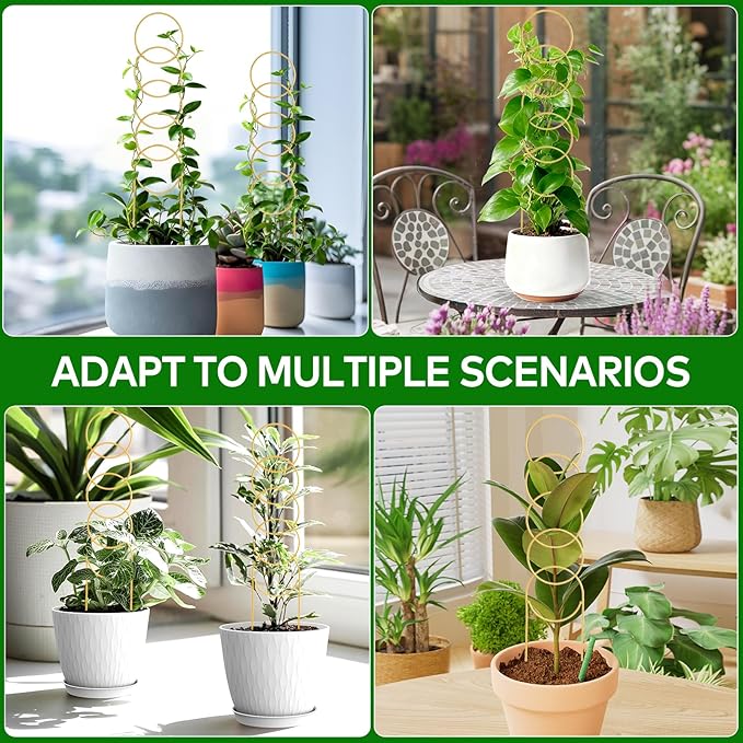 17.5 Inch Plant Trellis Indoor for Climbing Plants, Metal Small Garden Trellis - Image 7
